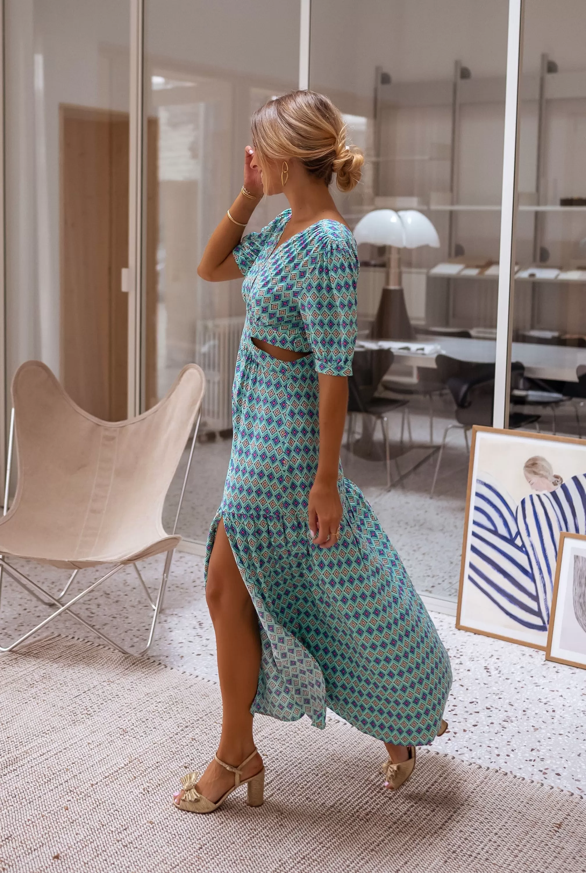 Dress Blue Cocoa - -Easy Clothes Best