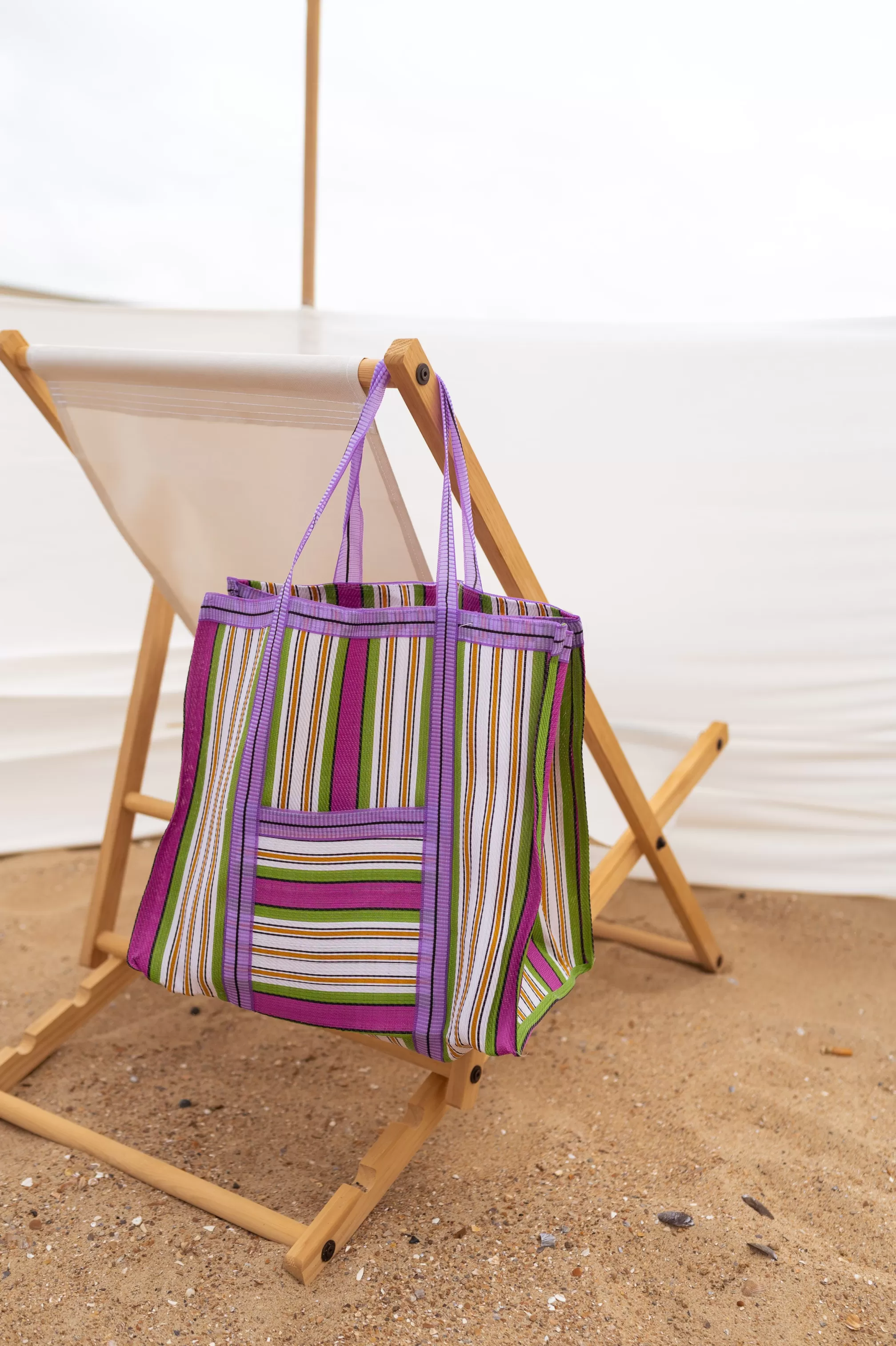Sac Sevana à Lignes Vert | Sac De Plage Ligné | Prêt-à-porter En Ligne |  -Easy Clothes Online