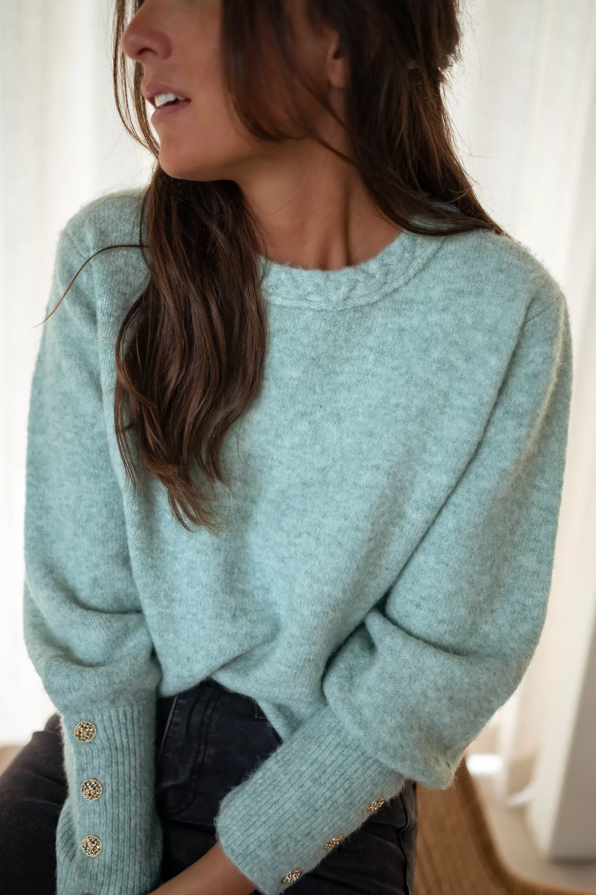 Sweater Water Green Rubens - Soft - One Size - -Easy Clothes Best